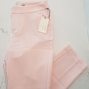 Light Pink Scalloped pocket slim ankle pants